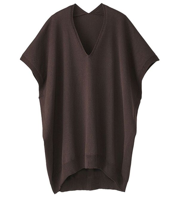 BELLUNA（ベルーナ）の「エコニットフレンチスリーブプルオーバー（ニット・セーター）」｜コーヒー