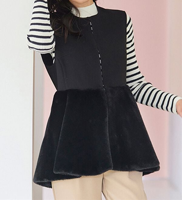 RANAN（ラナン）の「ペプラムファー切替ジレ（ジレ）」｜詳細画像