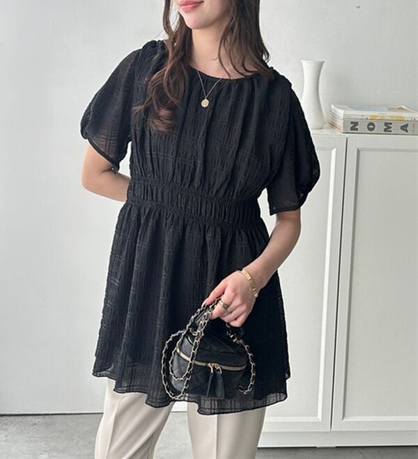 GeeRA（ジーラ）の「前後２ＷＡＹシャーリングチュニック（ブラウス）」｜詳細画像