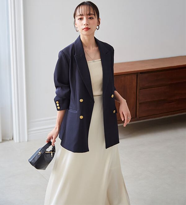 RANAN（ラナン）の「洗える！ゴールド調ボタンWテーラードジャケット（テーラードジャケット）」｜詳細画像