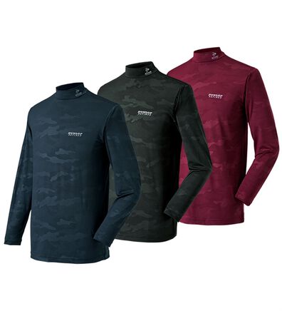 「【３色組】＜ダンロップ・リファインド＞接触冷感総柄ハイネック（メンズカットソー）」