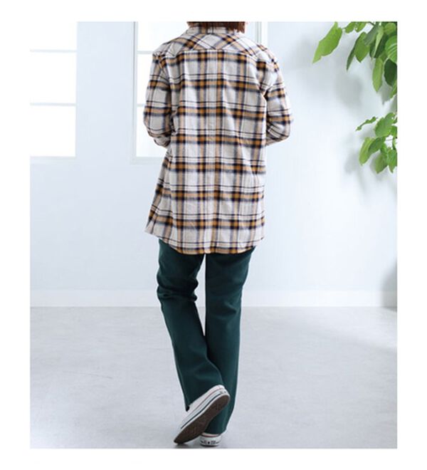 BELLUNA（ベルーナ）の「裏フリース素材チェック柄シャツジャケット（シャツ）」｜詳細画像