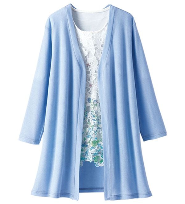 BELLUNA（ベルーナ）の「着映える花柄レースカーデアンサンブル（アンサンブル）」｜詳細画像