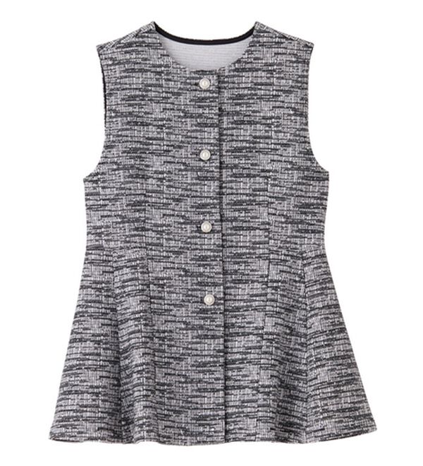 GeeRA（ジーラ）の「【２点セット】ニットツイードジレベストセットアップスーツ（パンツスーツ）」｜詳細画像