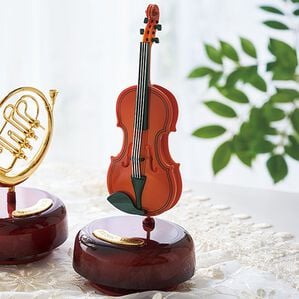 「アンティーク調楽器オルゴール（インテリア雑貨）」｜バイオリン
