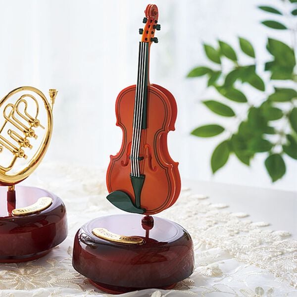 「アンティーク調楽器オルゴール（インテリア雑貨）」｜バイオリン