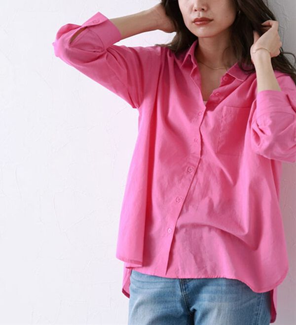 Pierrot（ピエロ）の「綿１００％オーバーサイズシャツ（シャツ）」｜詳細画像