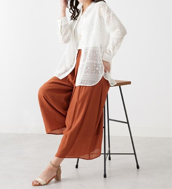 BELLUNA（ベルーナ）の「上品レース素材シャツチュニック（チュニック）」｜詳細画像