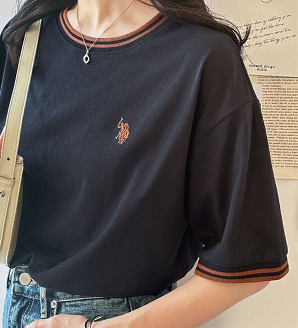 GeeRA（ジーラ）の「【ＵＳ．ＰＯＬＯ．ＡＳＳＮ】ライン配色Ｔシャツ（Tシャツ）」｜詳細画像