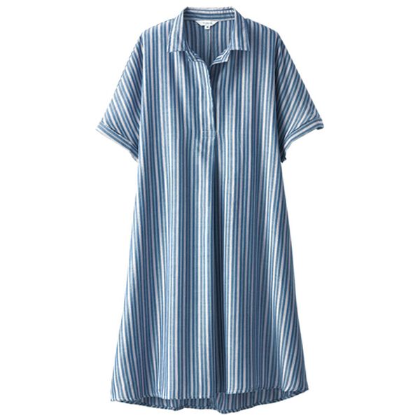 BELLUNA（ベルーナ）の「ストライプスキッパーシャツワンピース（シャツワンピース）」｜詳細画像