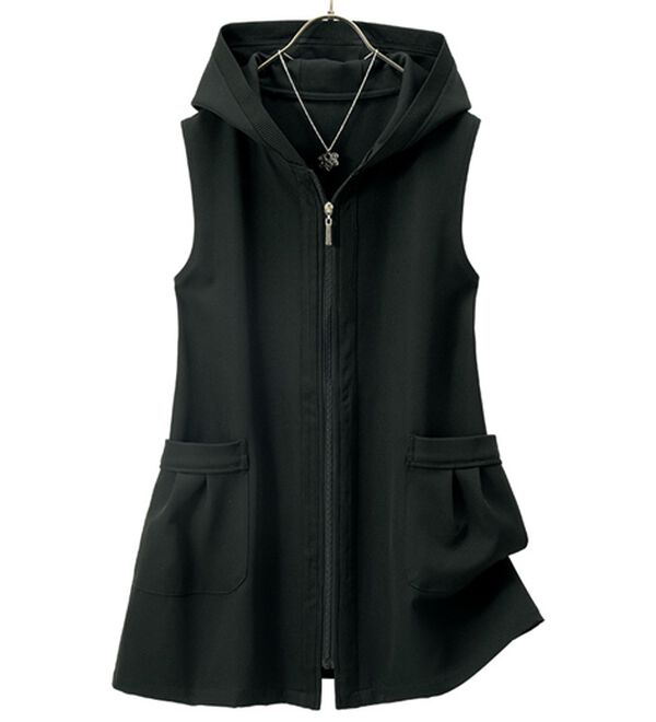 ルフラン（ルフラン）の「羽織ってお洒落なリブ使いベスト（ベスト）」｜黒