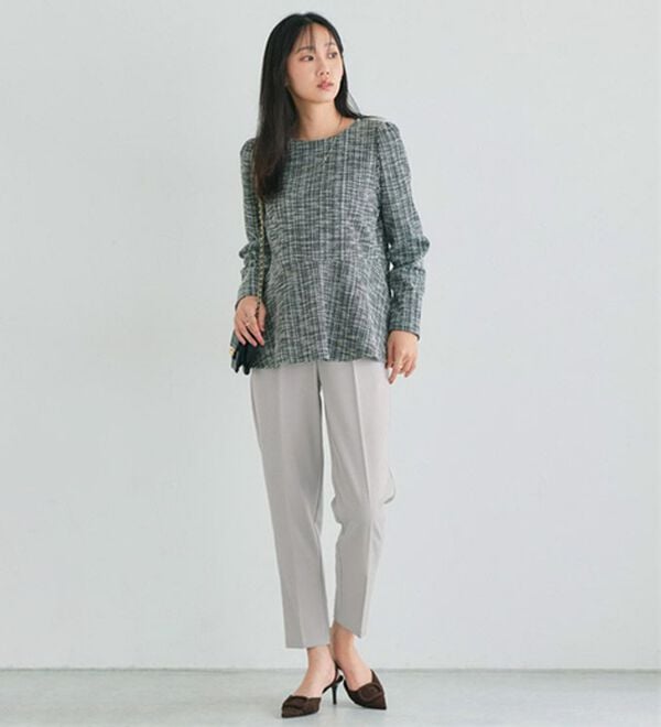 Pierrot（ピエロ）の「【選べる丈】高見えすっきりテーパードパンツ（フルレングスパンツ）」｜詳細画像