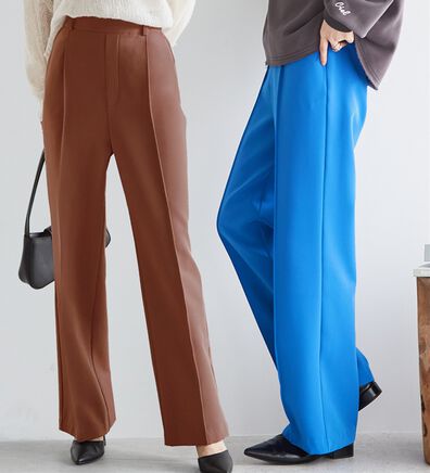 RANAN（ラナン）の「裏起毛美脚シルエットピンタックワイドパンツ（フルレングスパンツ）」