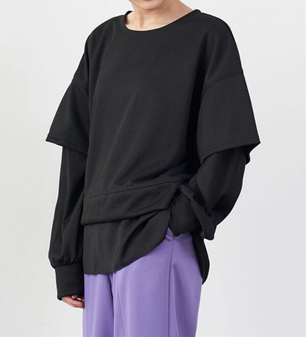 RANAN（ラナン）の「異素材切替カットソープルオーバー（カットソー）」｜詳細画像