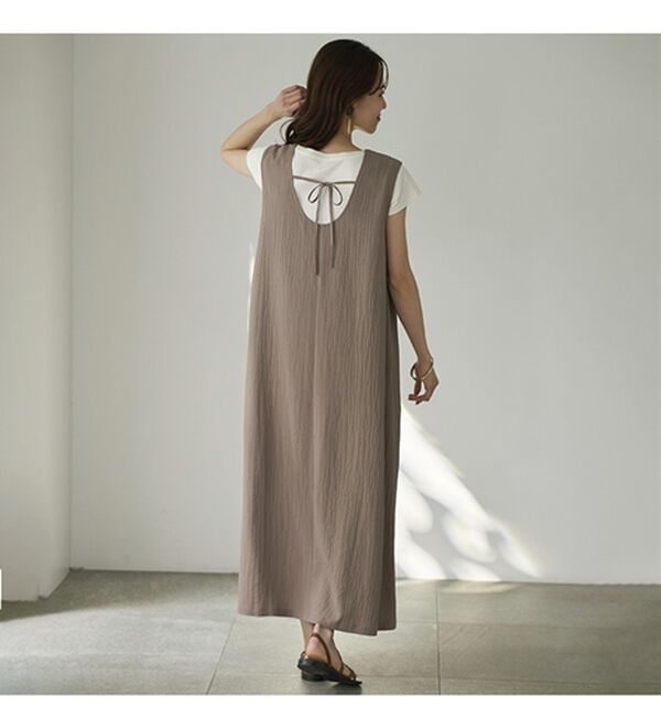 BELLUNA（ベルーナ）の「サラっと素材バックリボンワンピース（その他ワンピース）」｜詳細画像