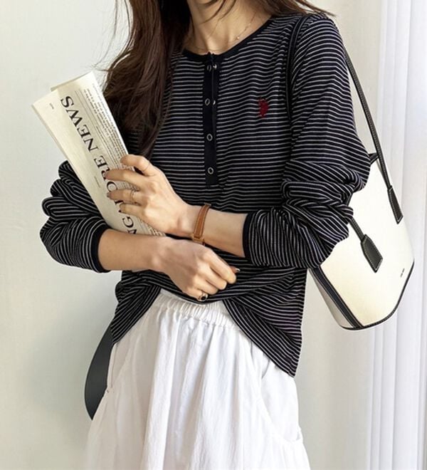 GeeRA（ジーラ）の「【U.S.POLOASSN】ワッフルヘンリーネックカットソー（カットソー）」｜詳細画像