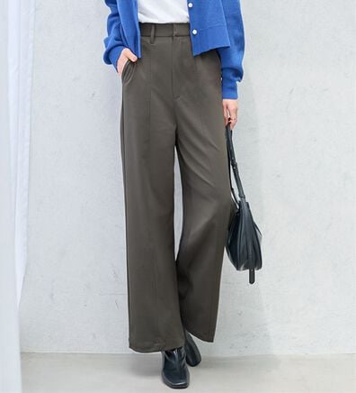 alotta（アロッタ）の「【ストレッチ】美脚シルエットセミワイドパンツ（ワイドパンツ・ガウチョ）」