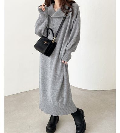 GeeRA（ジーラ）の「アシメボタンニットワンピース（ニットワンピース）」