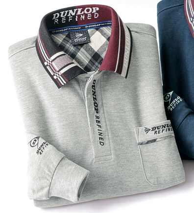 「＜ダンロップ・リファインド＞衿ジャカードデザインポロ（メンズポロシャツ）」