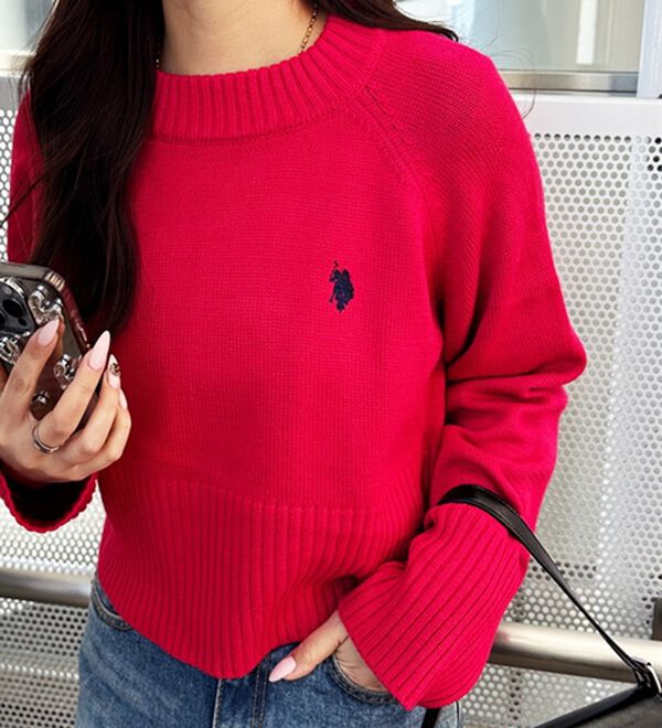 GeeRA（ジーラ）の「【ＵＳ．ＰＯＬＯ　ＡＳＳＮ】ショート丈ニット（ニット・セーター）」｜詳細画像