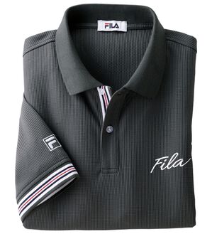 「＜フィラ＞キシリトール加工ワッフルデザインポロ（メンズポロシャツ）」｜チャコール