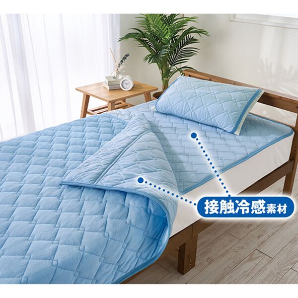 「ベルクールプレミアム冷たさが続くリバーシブル軽寝具＜気温に合わせて使い分けできる！超冷感生地・サラふわタオル生地＞（敷パッド）」｜詳細画像