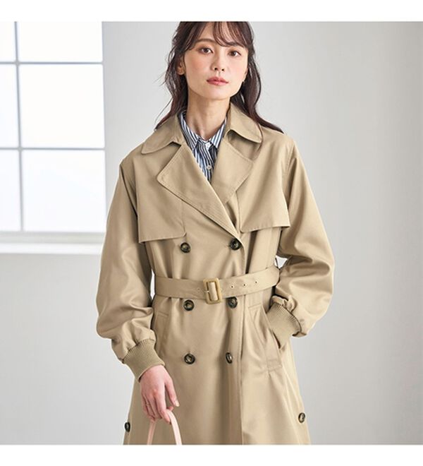 BELLUNA（ベルーナ）の「花粉対策！袖リブ使いトレンチコート（ロングコート）」｜詳細画像