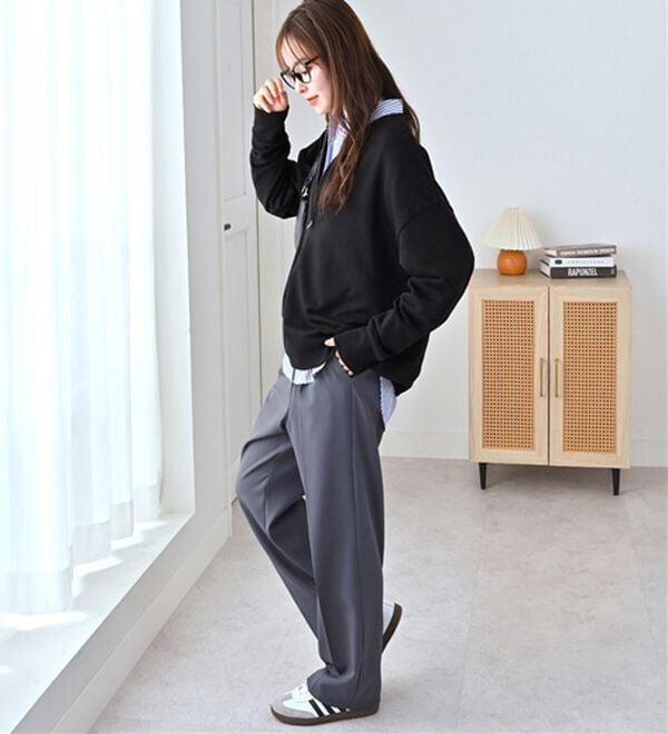 Viola e Viola（ヴィオラ エ ヴィオラ）の「抜け感！ハーフジップ大人スウェット（トレーナー・スウェット）」｜詳細画像