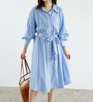 GeeRA（ジーラ）の「ミディ丈シャツワンピース（シャツワンピース）」｜詳細画像