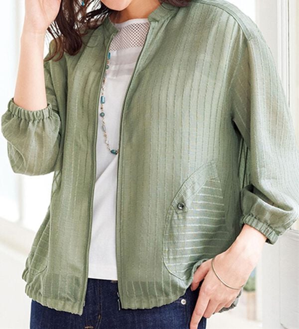 ルフラン（ルフラン）の「スタンド衿ブルゾン（ブルゾン）」｜セージ