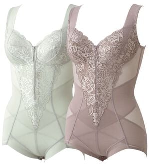 「【２色組】軽やかメイクボディスーツ（ボディスーツ・シェイパー）」｜2色組