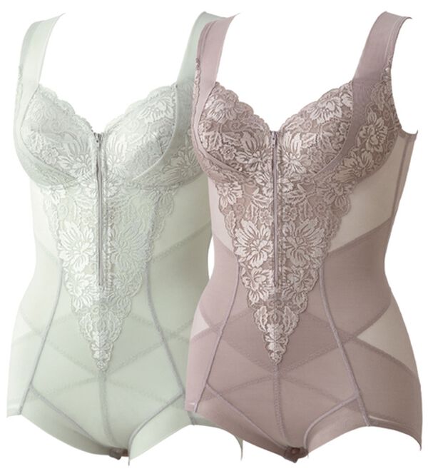 「【２色組】軽やかメイクボディスーツ（ボディスーツ・シェイパー）」｜2色組