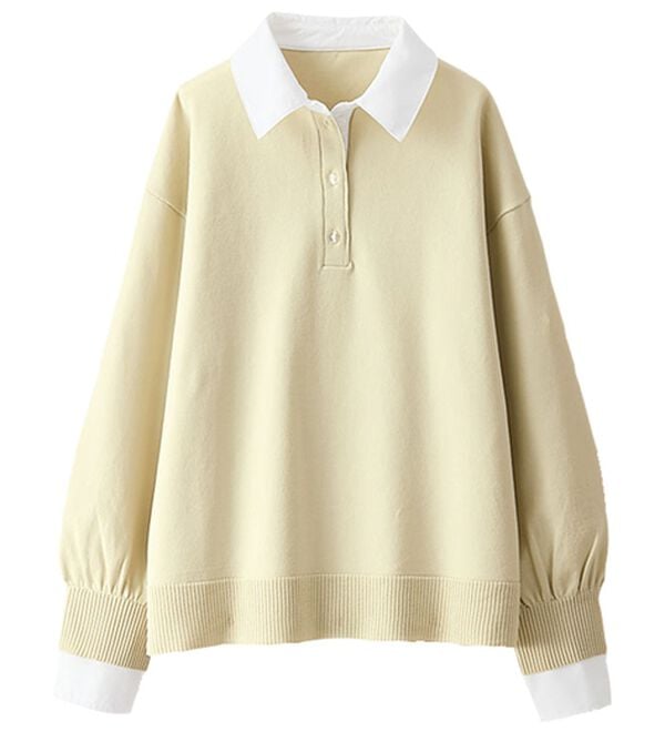 BELLUNA（ベルーナ）の「シャツ衿使いニットプルオーバー（ニット・セーター）」｜詳細画像