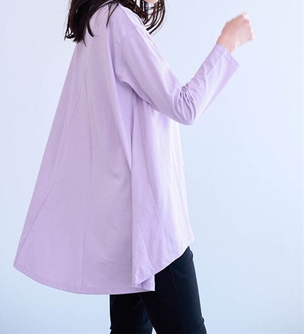 RANAN（ラナン）の「＜ＢＣ＞綿１００％ひんやりフレアーシルエットチュニック（カットソー）」｜詳細画像