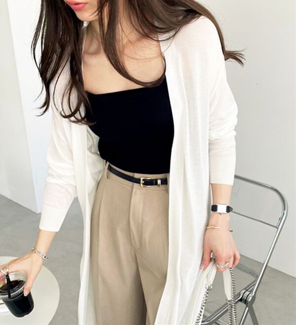 3つの機能付】ロングニットカーディガン（ミディ丈） - ベルーナ【公式】