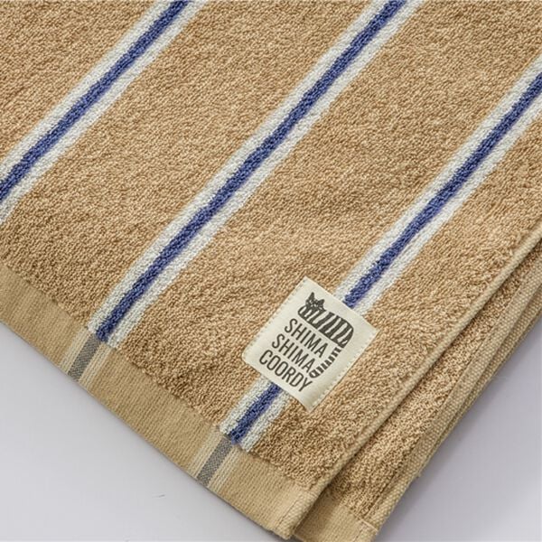 iellio（イエリオ）の「おしゃれなストライプタオル　キャット＜綿１００％・バスタオル・フェイスタオル・バスルーム・キッチン・トイレ用に＞（タオル）」｜詳細画像