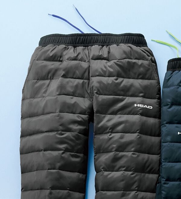 「＜ヘッド＞ダウンで暖か！防風スポーティパンツ（メンズフルレングスパンツ）」｜グレー