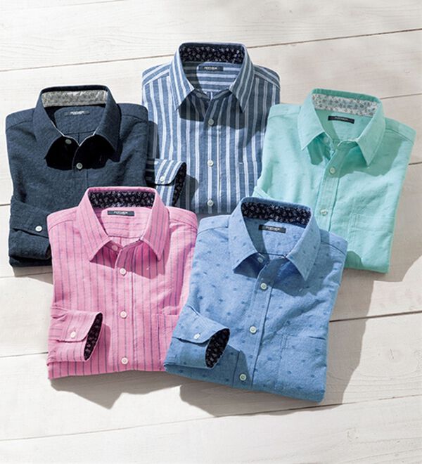 「フレンチリネンブレンドカジュアルシャツ（メンズシャツ）」｜詳細画像