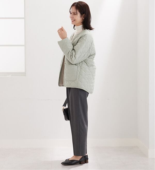 BELLUNA（ベルーナ）の「パイピング使い裏ボアキルトコート（ハーフコート）」｜詳細画像