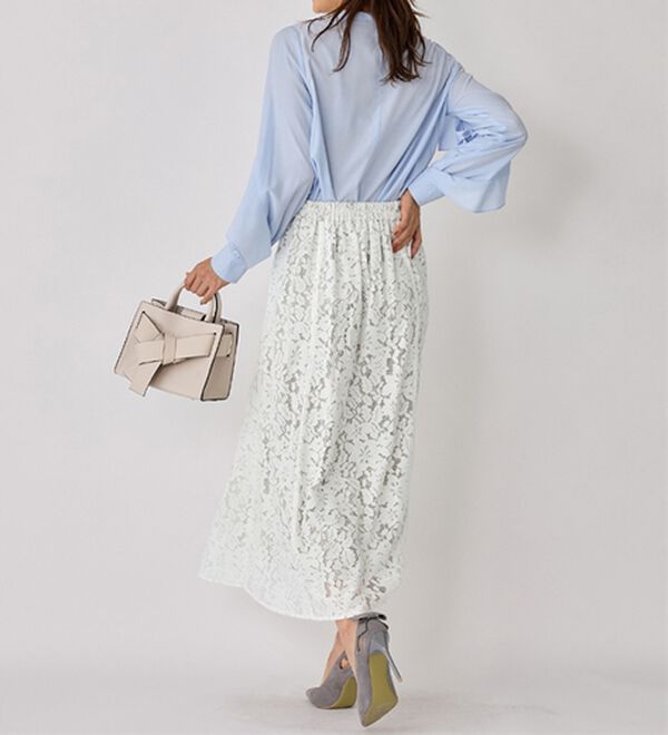 alotta（アロッタ）の「【上品に決まる】配色パイピングレーススカート【美人百花掲載】（ロングスカート）」｜詳細画像