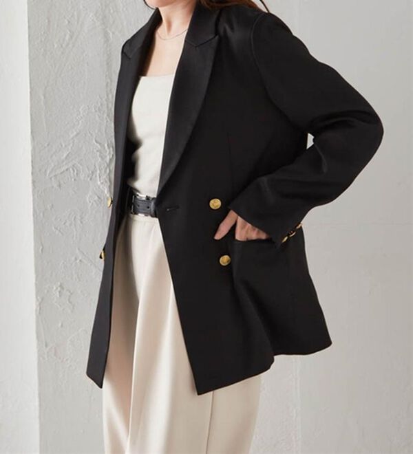 RANAN（ラナン）の「洗える！ゴールド調ボタンWテーラードジャケット（テーラードジャケット）」｜詳細画像