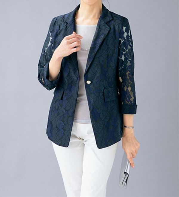 ルフラン（ルフラン）の「華やかレースのテーラージャケット（テーラードジャケット）」｜詳細画像