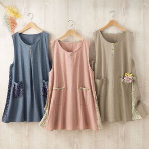 ルフラン（ルフラン）の「【３色組】毎日を彩る♪小花チュニックエプロン（エプロン）」｜詳細画像