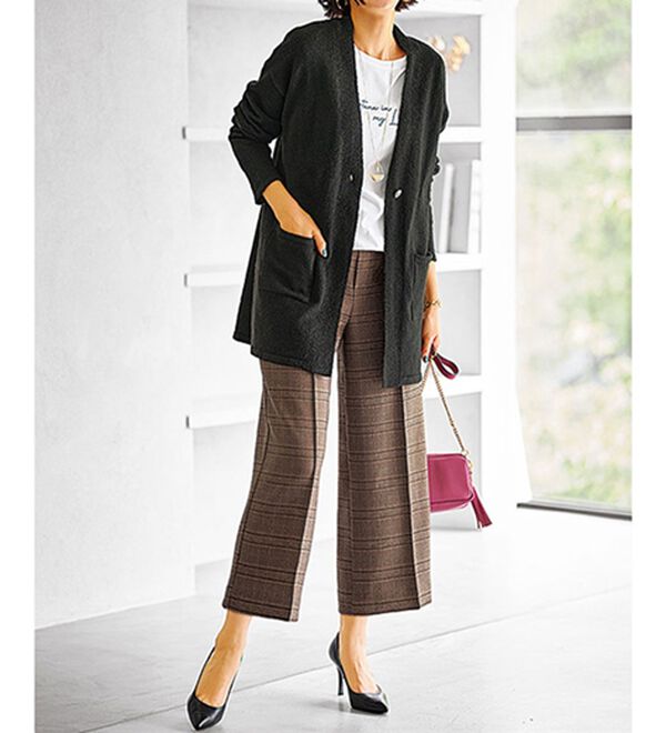 BELLUNA（ベルーナ）の「ウーリッシュ素材ワイドパンツ（ワイドパンツ・ガウチョ）」｜詳細画像