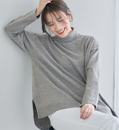 Viola e Viola（ヴィオラ エ ヴィオラ）の「ゆったり着られるハイネックニットチュニック（チュニック）」