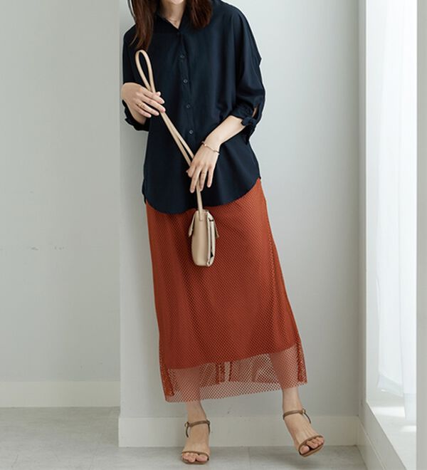 BELLUNA（ベルーナ）の「イージーケア！袖リボンシャツチュニック（チュニック）」｜詳細画像