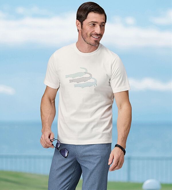 「＜クロコダイル＞シャドーボーダーＴシャツ（メンズＴシャツ）」｜詳細画像