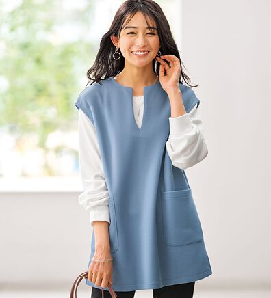 BELLUNA（ベルーナ）の「【2点セット】静電気防止インナー付ベストアンサンブル（アンサンブル）」