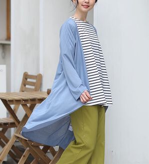 A HAPPY MARILYN（アハッピーマリリン）の「【Ｍ～８Ｌ】【ＵＶカット】長袖トッパーカーディガン（ニットカーディガン）」｜くすみブルー