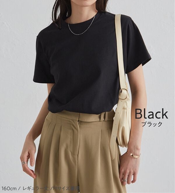 RANAN（ラナン）の「【5つの機能付】ひんやり着回し抜群ベーシックＴシャツ＜選べる着丈＞（Tシャツ）」｜詳細画像